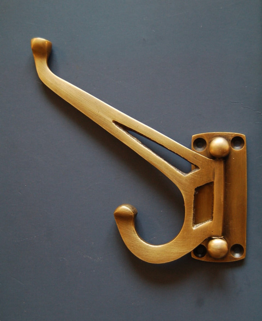 Decorative Brass Coat Hook, Double – Restoration Supplies
