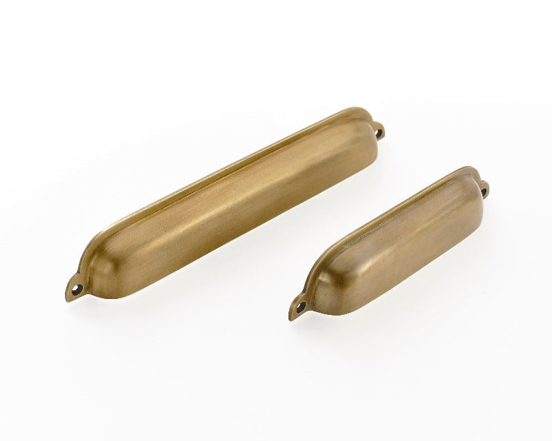 Solid Brass Drawer Pulls: Cup Style Design - perfect for kitchen drawers